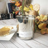 Fall Festival - Pumpkin Spice Metallic Glass Wooden Wick Soy Candle - Fall Collection